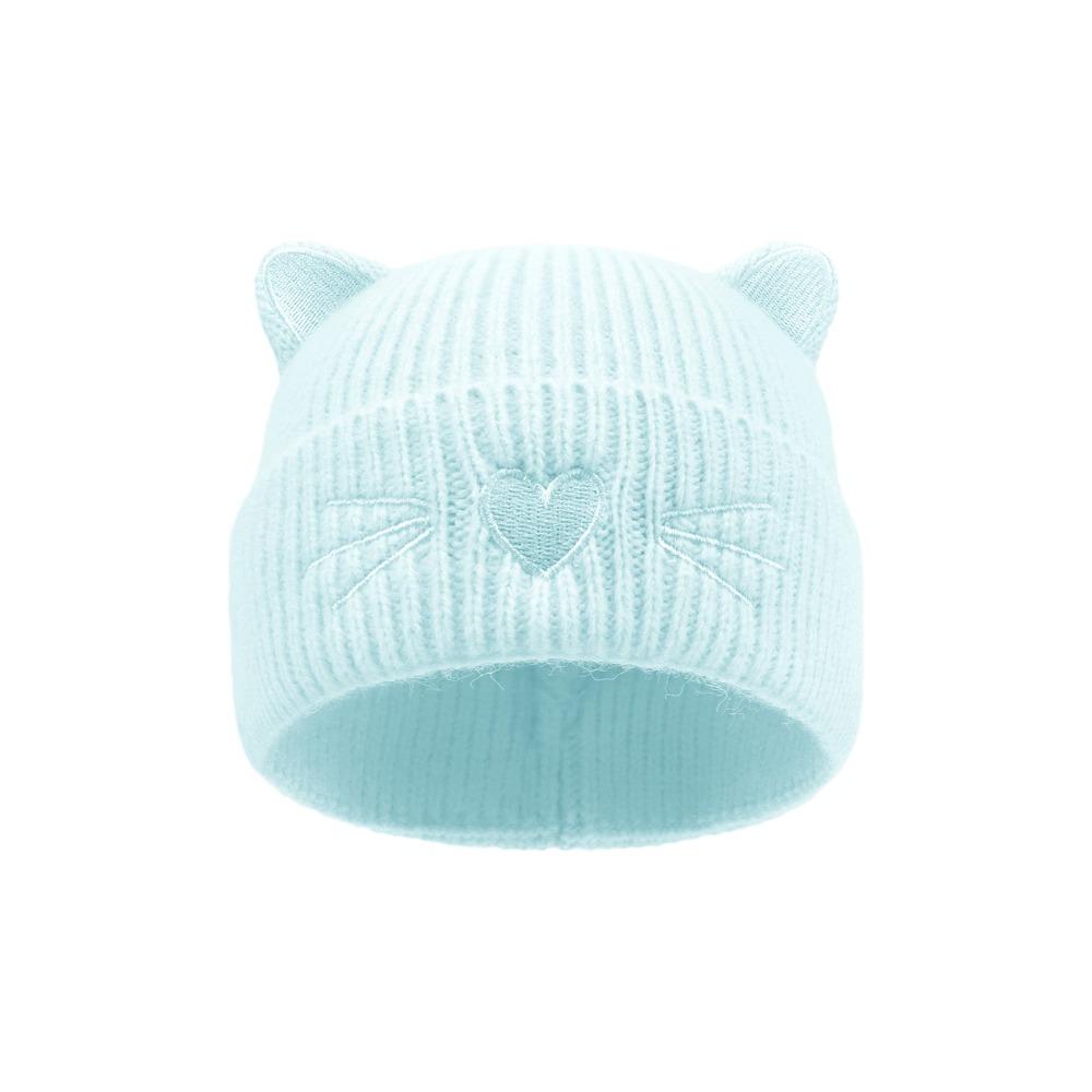 Soft Warm Winter Cap Cat Ear Embroidered Bonnet Casual Casual Knit Cap Autumn Winter