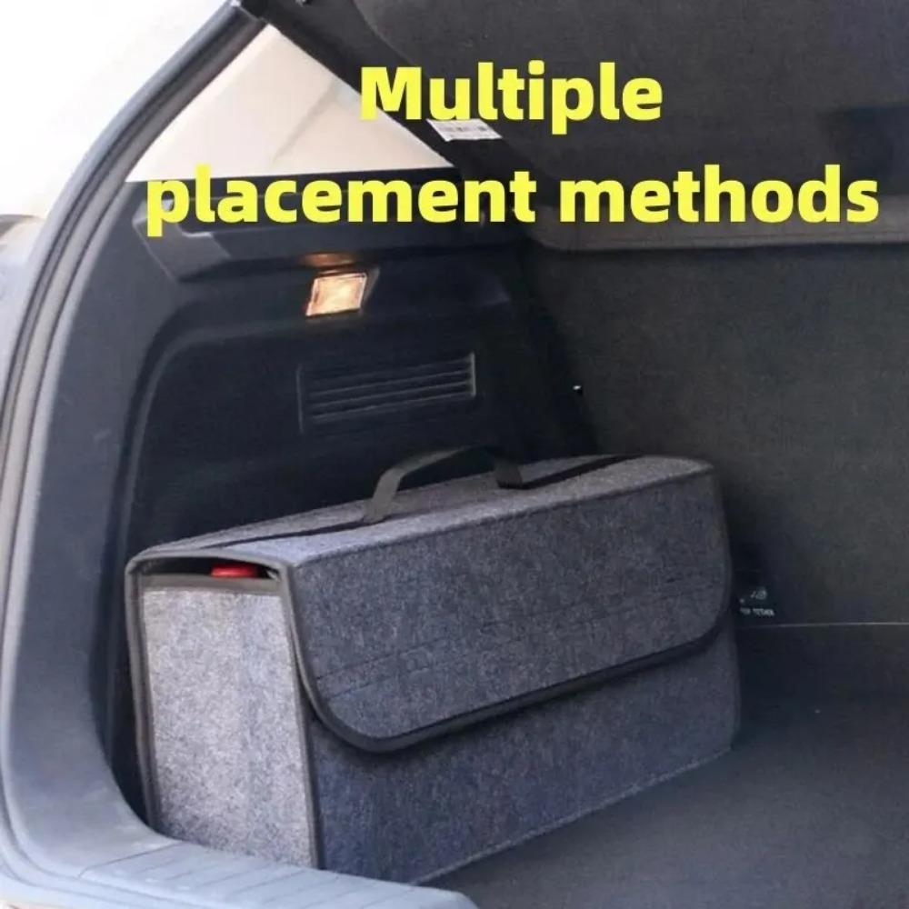 Large Anti-Slip Car Boot Storage Organizer - Soft Felt Trunk Organizer Box with Compartments for Auto Accessories