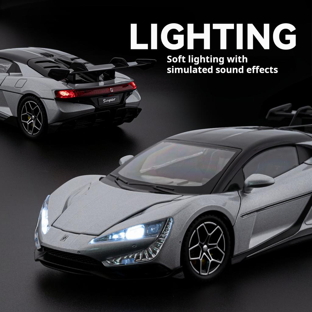 1:24 Yangwang U9 Model Car New Energy Super Car Diecast Alloy Simulation Collection Desktop Decoration Pull Back Kids Toy Gifts