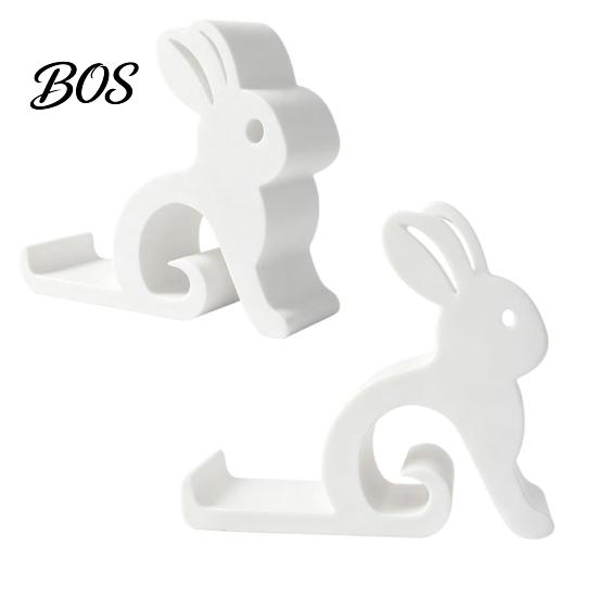 Creative Plastic Phone Dock Cute Rabbit Holder, 3D Printed Cell Stand, Bunny Shape Mobile Holder Universal Hands-Free Desktop Mount for Smartphones