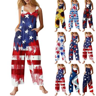 Womens Casual Overalls Jumpsuits Adjustable Straps Sleeveless Summer Cute Comfy Rompers With Pocket