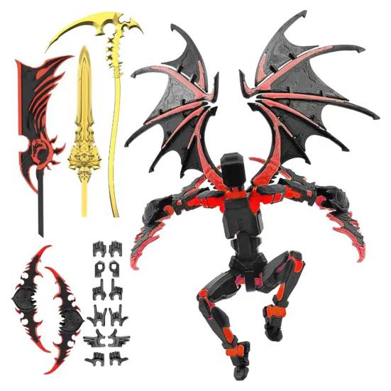 3D Printed Robot Action Figure with Accessories Movable Joints Demon