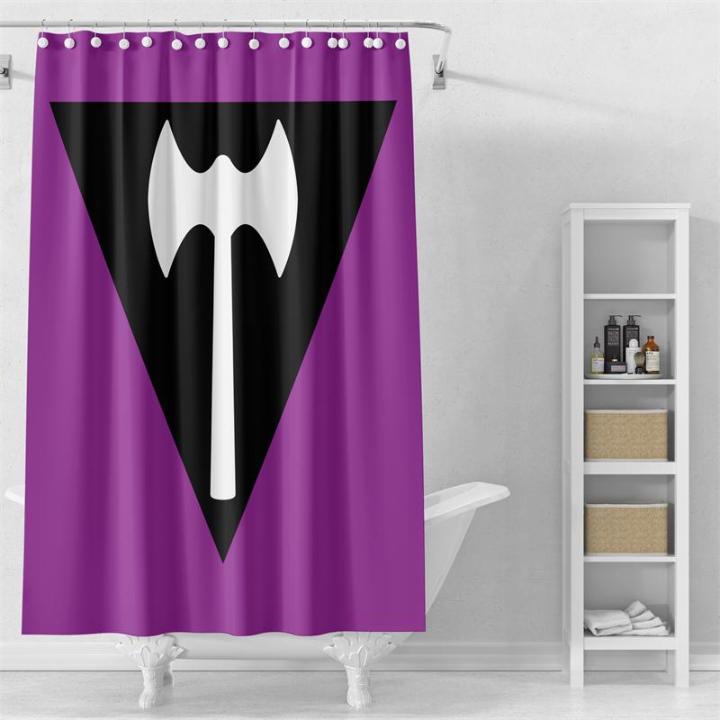 

Gaslight Gatekeep Girlboss Labrys Lesbian Flag Pride Lgbt Shower Curtain Set With Grommets And Hooks For Bathroom Decor W60H190(CM)-1 Pcs