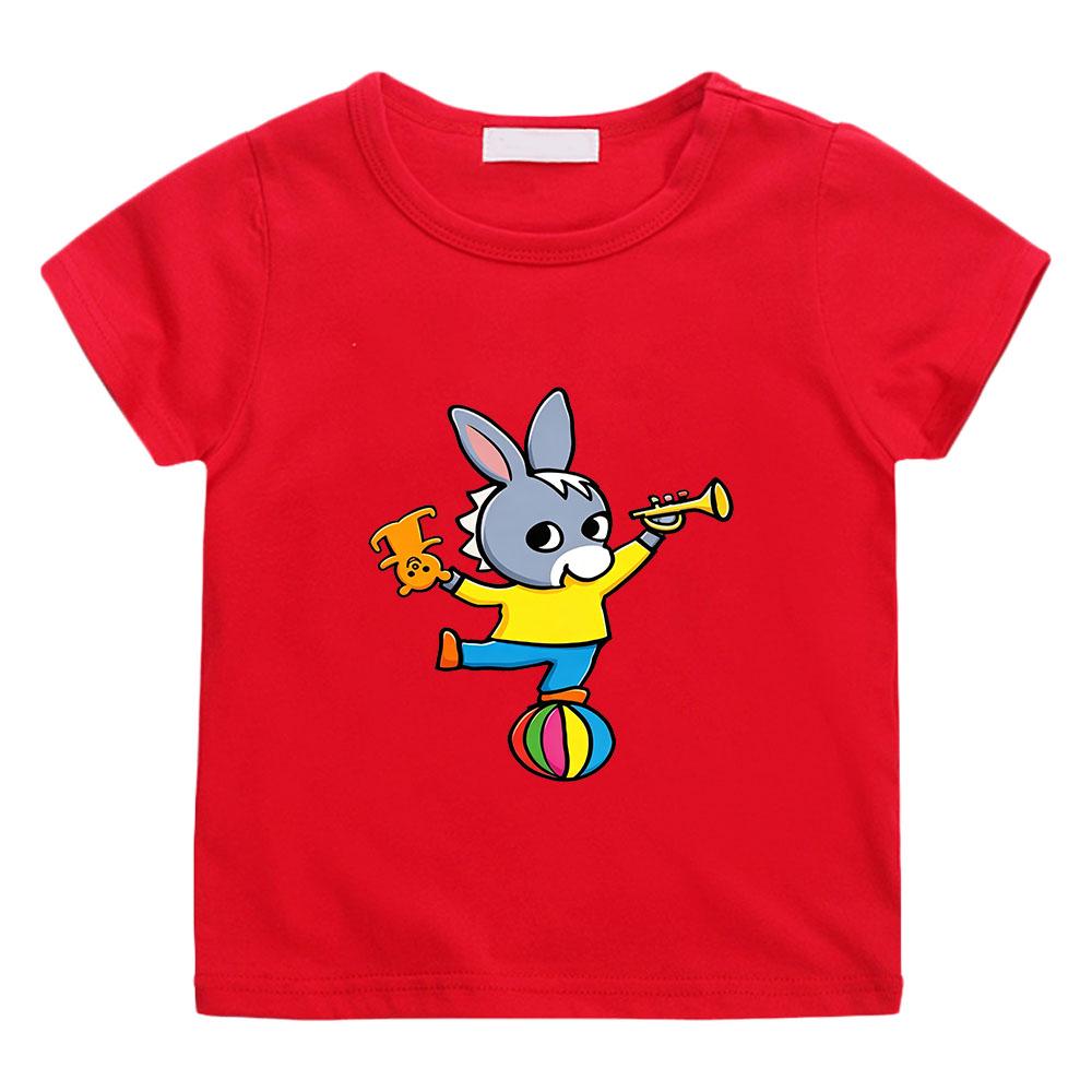 

100% Cotton Trotro Cartoon Children s T-Shirt Print T Shirt 2-12Y Short Sleeve Boys Girls Daily Casual O-neck Toddler Summer 100 червоний