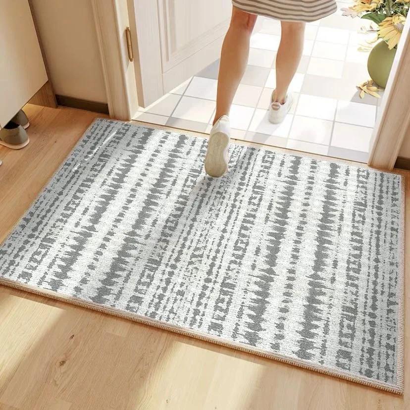 Entrance Carpet Anti-slip Anti-fouling Dirt-resistant Carpet Retro Color Ethnic Style Rugs Outdoor Welcoming Home Decoration Mat
