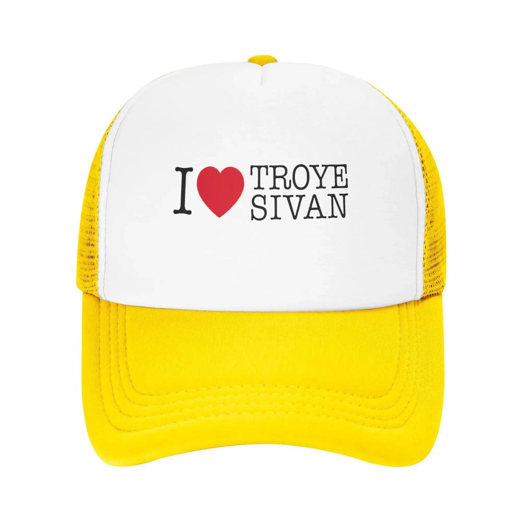 I Love Troye Sivan Very Much Hiking Mesh Baseball Caps For Womens Unisex Male Beach Golf Hat Hip Hop Trucker Cap