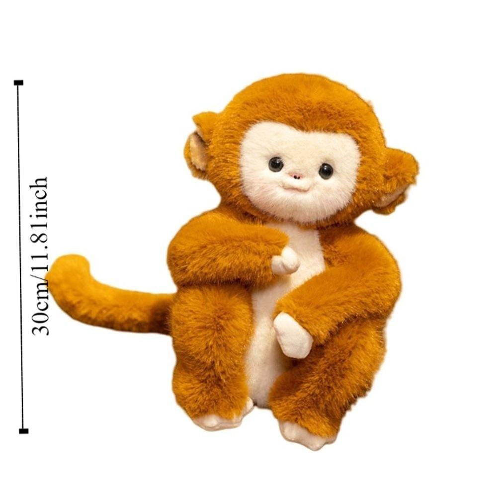Sitting Stuffed Monkey Doll PP Cotton Animal monkey Plush Doll  Birthday Parties