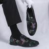 Bunte Schwarze Luxus Herren Party Schuhe Wildleder Slipper Ballschuhe Fahrschuhe Schuhe Originaldesign Quaste Slipper