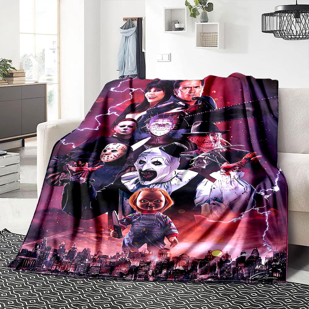 1Pc Horror Puppet Scene Blanket For Couch Bed Plush Cozy Fuzzy Blanket Super Soft Warm Blankets For Fall And Winter 0918141
