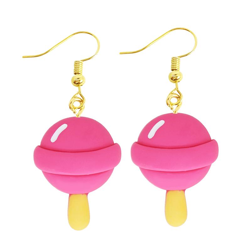 Women Earring Resin Drop Funny Custom Cute Girls Eardrop Kids Chocolate Strawberry Hamburger Dog Mushroom Broccoli Coffee