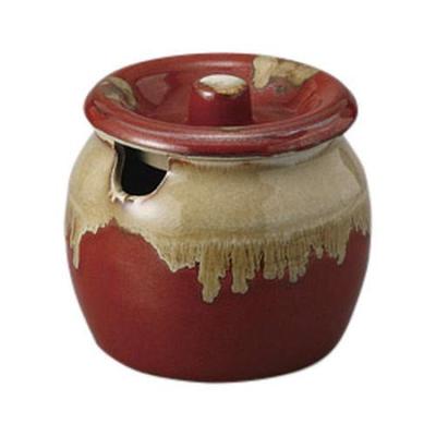 Red and White Condiment Size 3 X Earthenware Japanese Commercial Container, [10.5 10cm], [Japanese Restaurant, Inn, Tableware, Use]