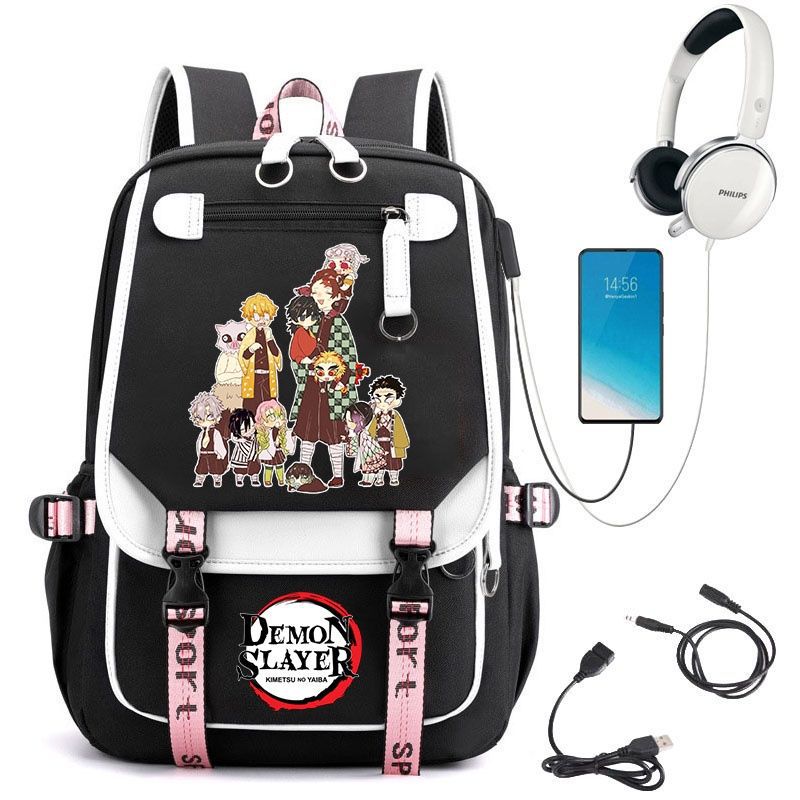 Demon Slayer Anime-Peripherie Rucksack stilvoller Anime-Themen-Schülerrucksack 0084