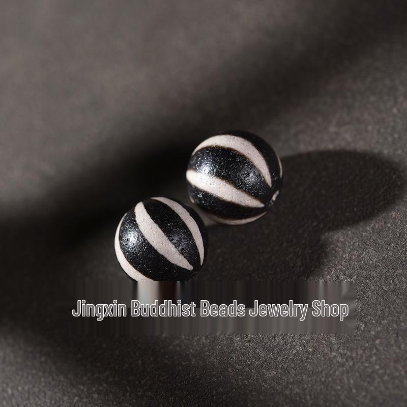 Natural Agate Watermelon Dzi Loose Beads: DIY Jewelry Spacer & Round Bead Accessories