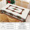 Christmas Poinsettia Golden Ribbon Tablecloth for Table Decor Winter Holiday Kitchen Dining Table Cloth Christmas Decorations