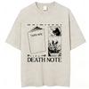 Vintage Washed Anime Death Note Ryuk Yagami Light LLawliet T Shirts Mens Women Cotton Tee Shirt Fashion Short Sleeve Tshirts