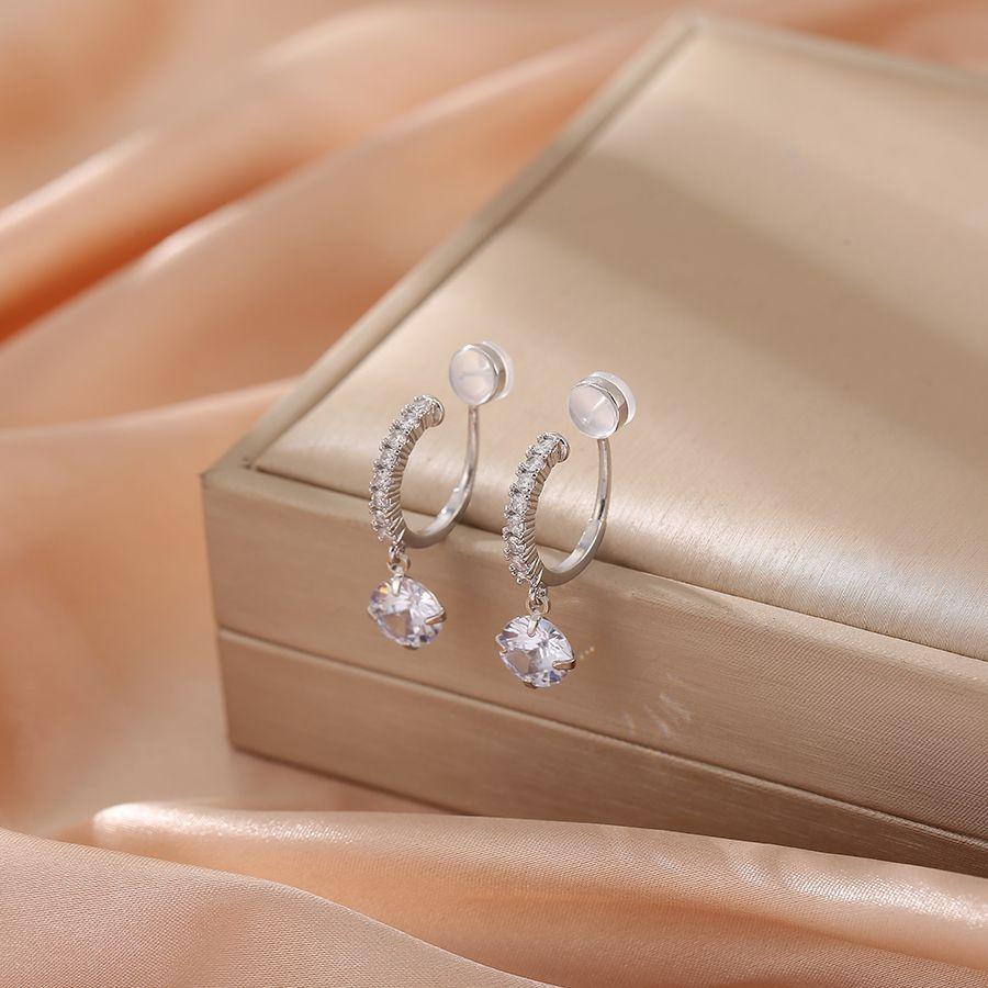 

Круглые серьги с цирконом для девочек без пирсинга, зажим для ушей