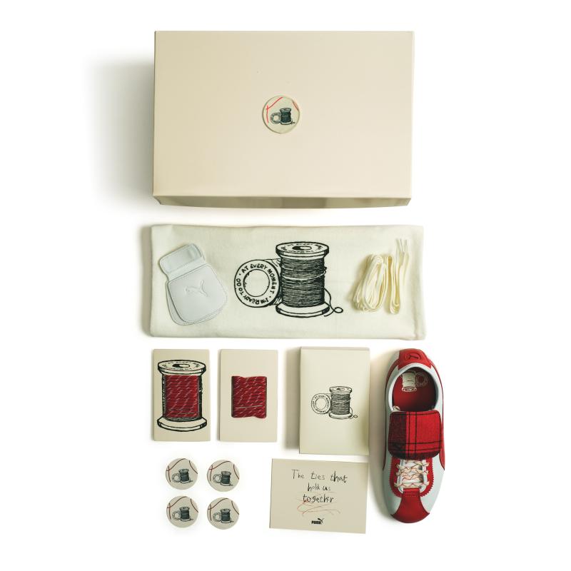 Puma Tackle A.T Limited Edition Collaborative Design Shoes Gift Box Version Lifestyle Casual Shoes Unisex sneaker Red White 409658-01