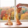 Maple Leaf Female Sculpture, Resin Prayer Angel Statue for Fall Thanksgiving, Home Office, Living Room, Church, Desktop Decoration