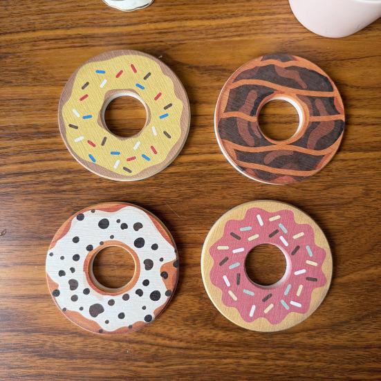 Sottobicchiere Diatomee Forma Ciambella per Tazza da Scrivania Tappetino Asciugatura Rapida Assorbente Acqua Resistente al Calore Antiscivolo Carino Decorazione Cucina Ufficio