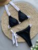 Sexy Bow Tie Back Halter-cou Bikini Ensemble Maillot De Bain Taille Haute À Lacets Beachwear 2024 Bikinis Femmes Maillots De Bain Maillot De Bain 2 Pièces Ensembles LB05