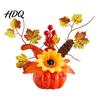 Thanksgiving Home Decoration Fall Artificial Pumpkin Table Centerpiece Autumn Fake with Sunflowers Realistic Props Maple Leaves Berries for