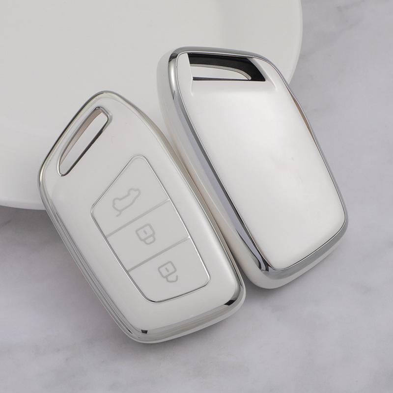 Compatible Key Cover for Baojun 560/530/510/E100 Models - Silver Edge Car Key Shell