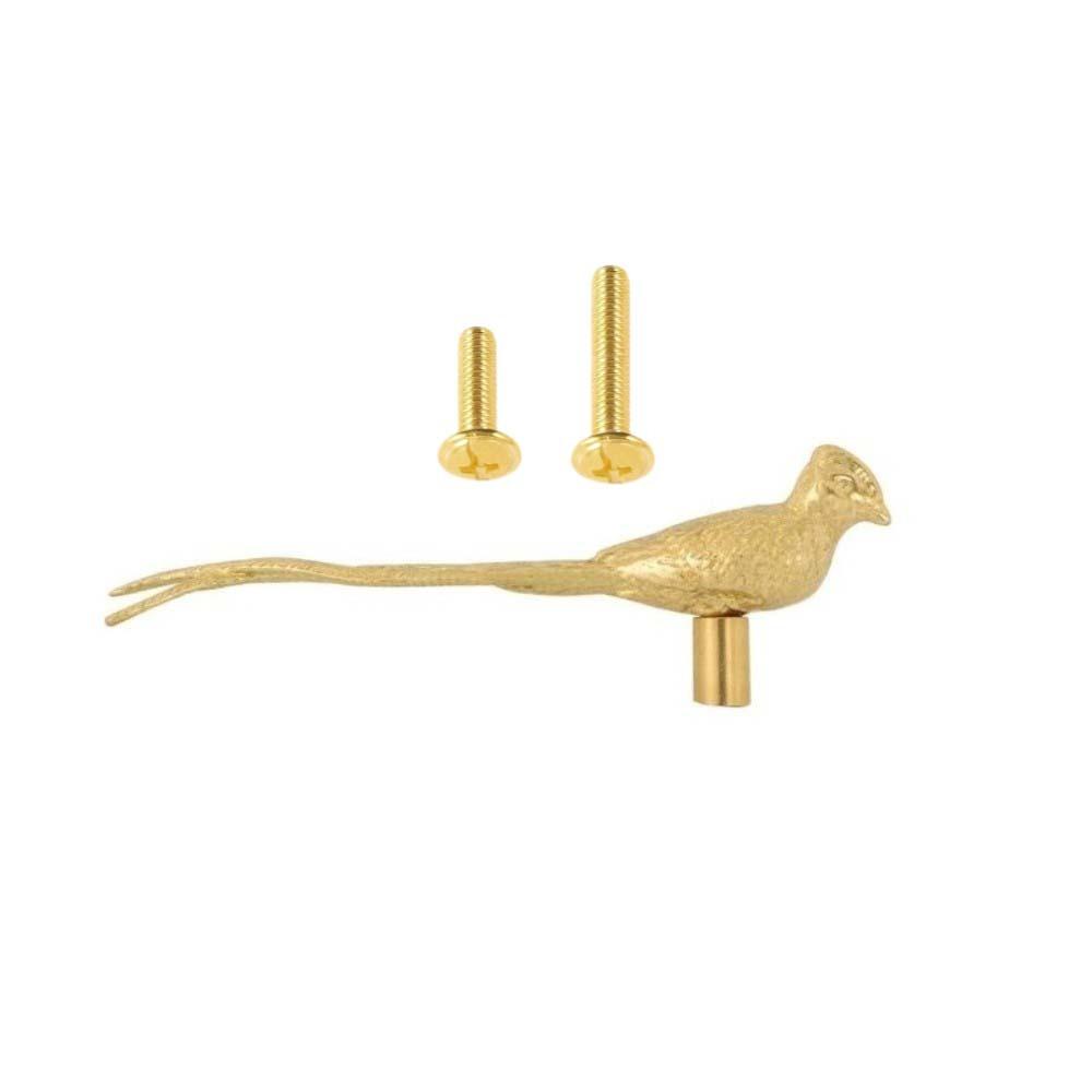 

Винтажная ручка-птица с длинным хвостом, латунная, для мебельной фурнитуры, ящиков шкафа, комода золотой