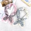 Versatile and practical 71 imitation silk double cashew flower square scarf scarf new black fashion women's neck silk scarf