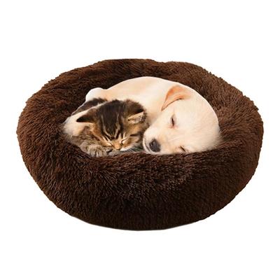 Round Dog Bed Winter Warm Cat Bed Plush Basket for Dog Washable Pet Bed for Small Medium Large Dog Sofa Cat