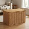 Rotan Opbergbox Uitgesneden Handvatten Gevlochten Container Stevig Frame Woondecoratie