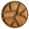 Round Wooden Serving Tray Divided Snack Candy Nuts Dried Food Platter for Home Party Wedding New Year Desserts Trays