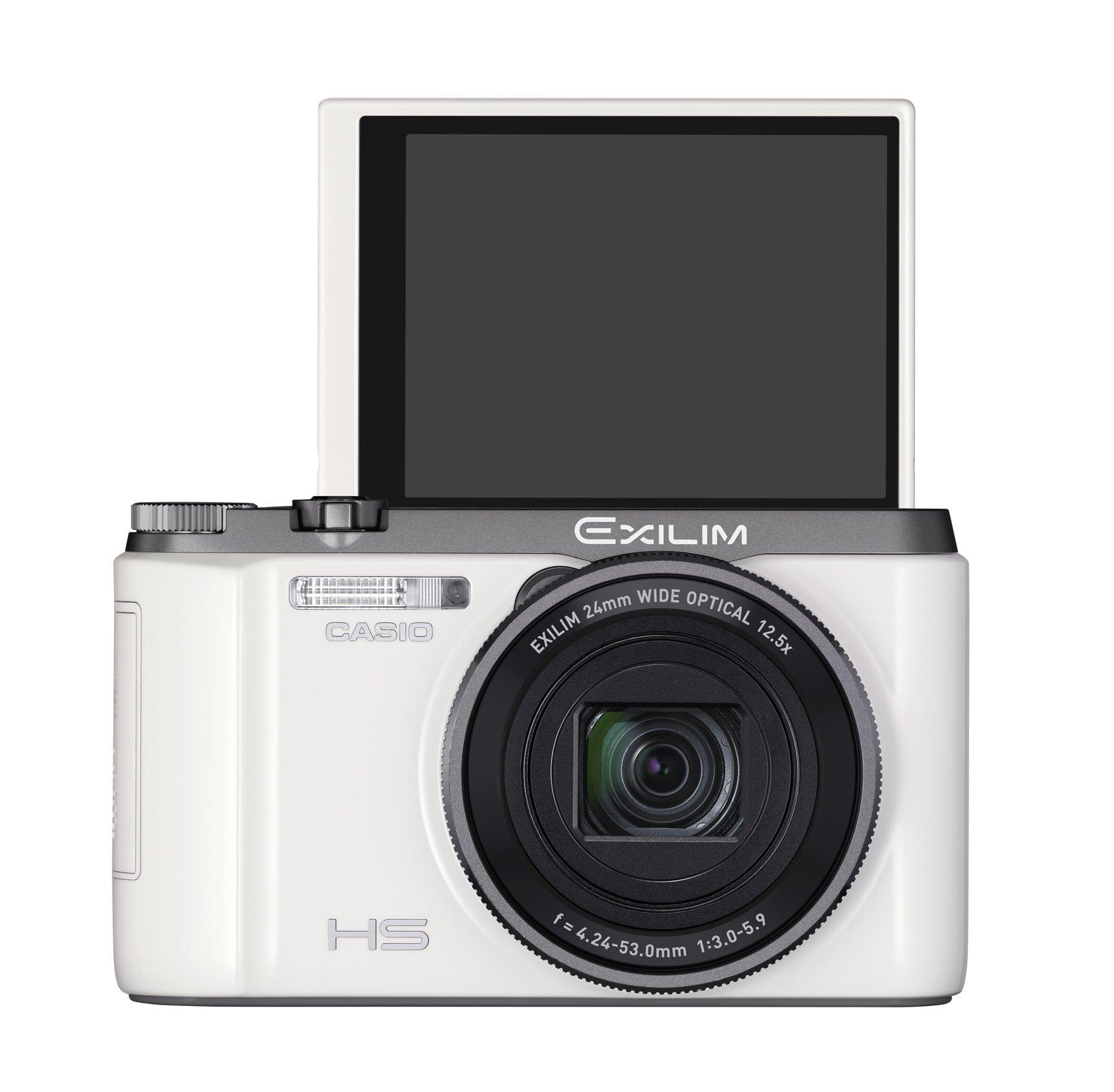 

CASIO Digital Camera EXILIM EXZR1100WE Selfie Tilt LCD Optical Zoom White 16.1MP 12.5x EX-ZR1100WE білий