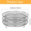 3-layers Air Fryer Rack Stainless Steel Stackable Grid Grilling Drying Steam For Air Fryer Basket Tray Air Fryer Accessories