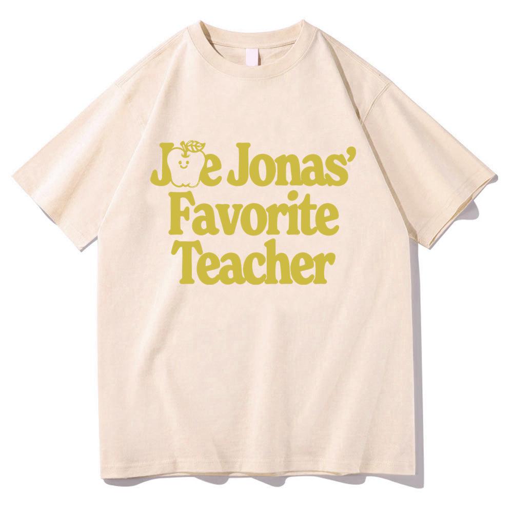Jonas' Lieblingslehrer T-Shirt Joe Jonas Cartoon Druck Kleidung Design Harajuku Ästhetik Oberteile für Damen Herren Baumwoll-T-Shirts