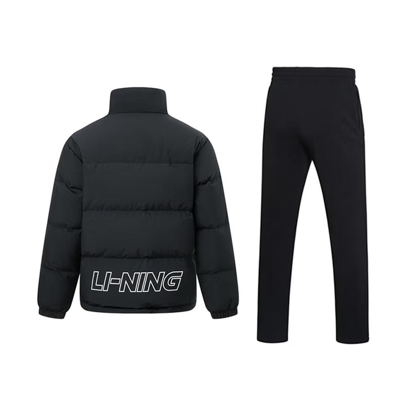 Li Ning Logo Print Einfach Mode Warm Bequem Vielseitig Stehkragen Winddicht Lässig Sportanzug Unisex Anzug YYMV213-3+YKMVA51-1