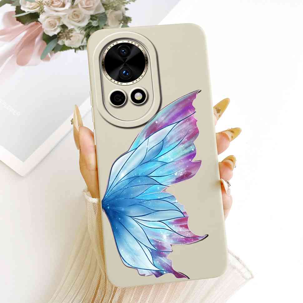 Neu Für Huawei nova 12 5G BLK-AL00 Hülle Luxus Blume Schmetterling Silikon Rückseite Für Huawei Nova12 5G Handyhüllen Bumper