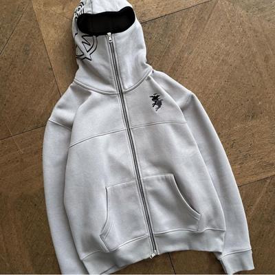 Nakışlı Geometrik Sokak Giyimi Unisex Oversize Kapüşonlu Bol Kesim Günlük Sweatshirt