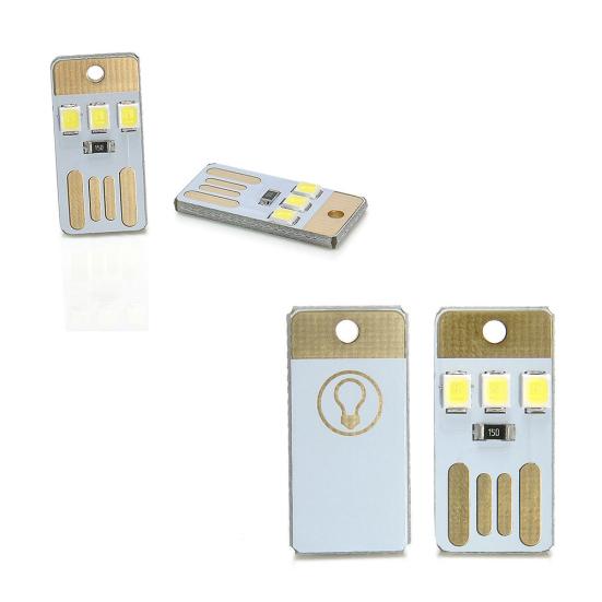Mini lampada USB portatile a luce notturna a LED bianca brillante da 2 pezzi per la lettura del laptop del PC
