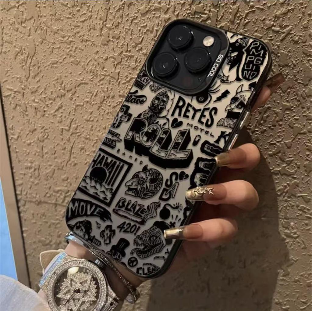 Graffiti horror island for iphone17 mobile phone case Apple 16promax/15 anti-drop 14pro13 Europe and America 12