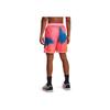 Under Armour Tie-Dye Print Mesh Basketball Shorts Men Bottoms Pink 1377305-683