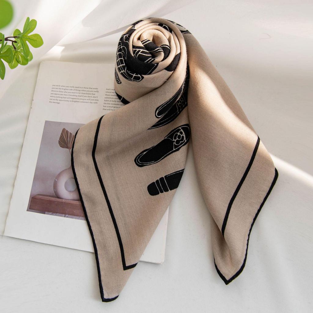 Elegant Silk Wool Scarf - 2025 Autumn Collection: Women's High-End Neck Warmer & Decorative Commuting Shawl