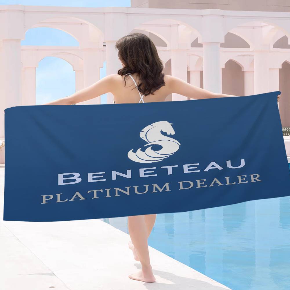 B-Beneteau Logo Telo da Spiaggia Asciugamani da Bagno Colorati per Ragazza Microfibra Asciugatura Rapida Personalizzato Senza Sabbia Spiaggia Yoga Spa Palestra Piscina