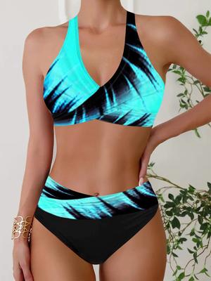 Sexy Damenmode Lässig Blau und Schwarz Graffiti Aufdruck Damen Urlaub Zweiteiliges Tanktop Shorts Set S-6XL