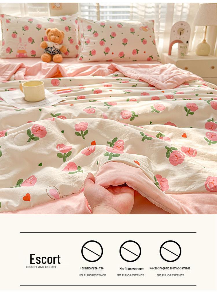 Washable Xinjiang Cotton Summer Quilt for Dormitory - Lightweight, Air Conditioning, Single Size