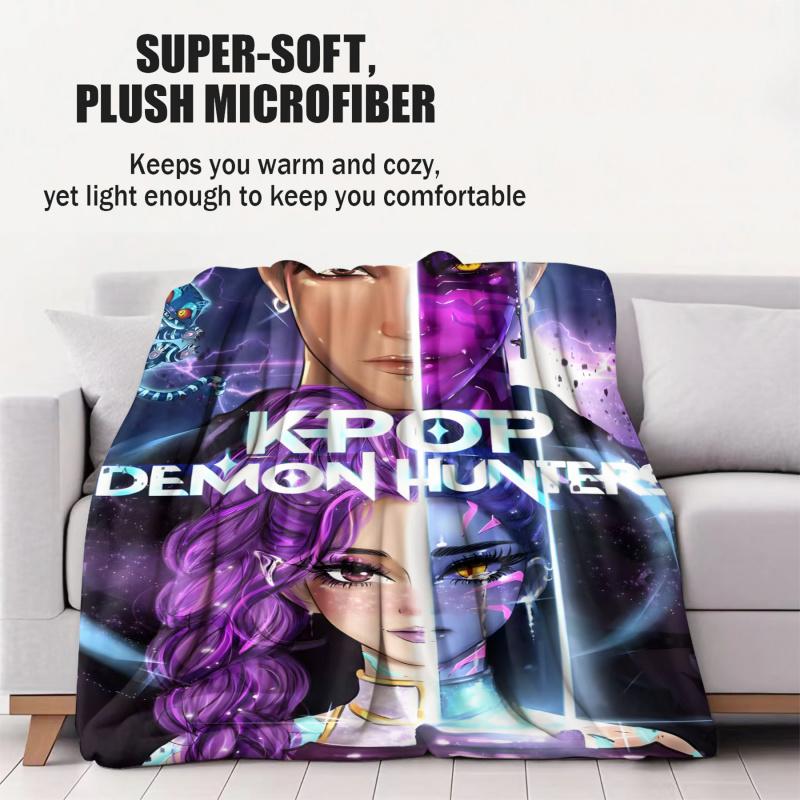 K-Pop Demon Hunters Blanket Hot Rumi Mira Zoey Fan Gifts Blanket Soft Fluffy Flannel Throw for Home Sofa Camping Travel Office