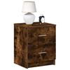 Nightstand with 2 Drawers Smoked Oak Finish 40 x 36 x 50 cm