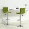 Bar Stool Set of 2 Light Green Velvet