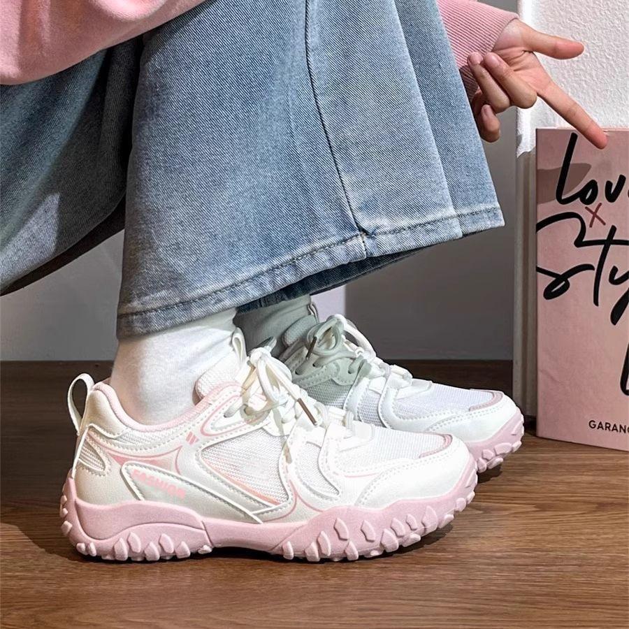 Women's Shoes 2025 Summer New Muffin Bottom Mesh Internet Celebrity Sports Shoes Dad Foreign Outdoor Hiking Shoes Women