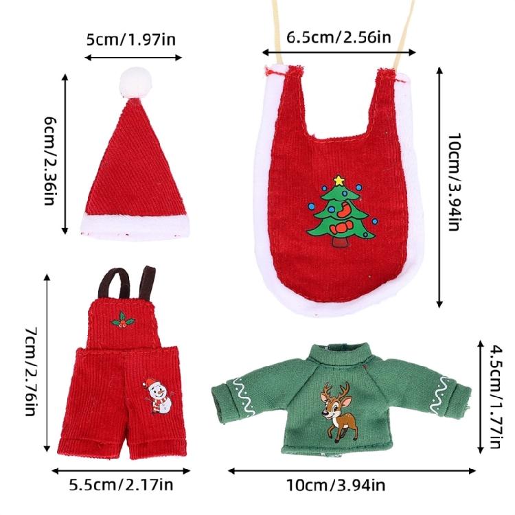 Elegant Doll Garments For Dollhouses Character Including Santa Hat And Green Top Collectible Doll Accessories