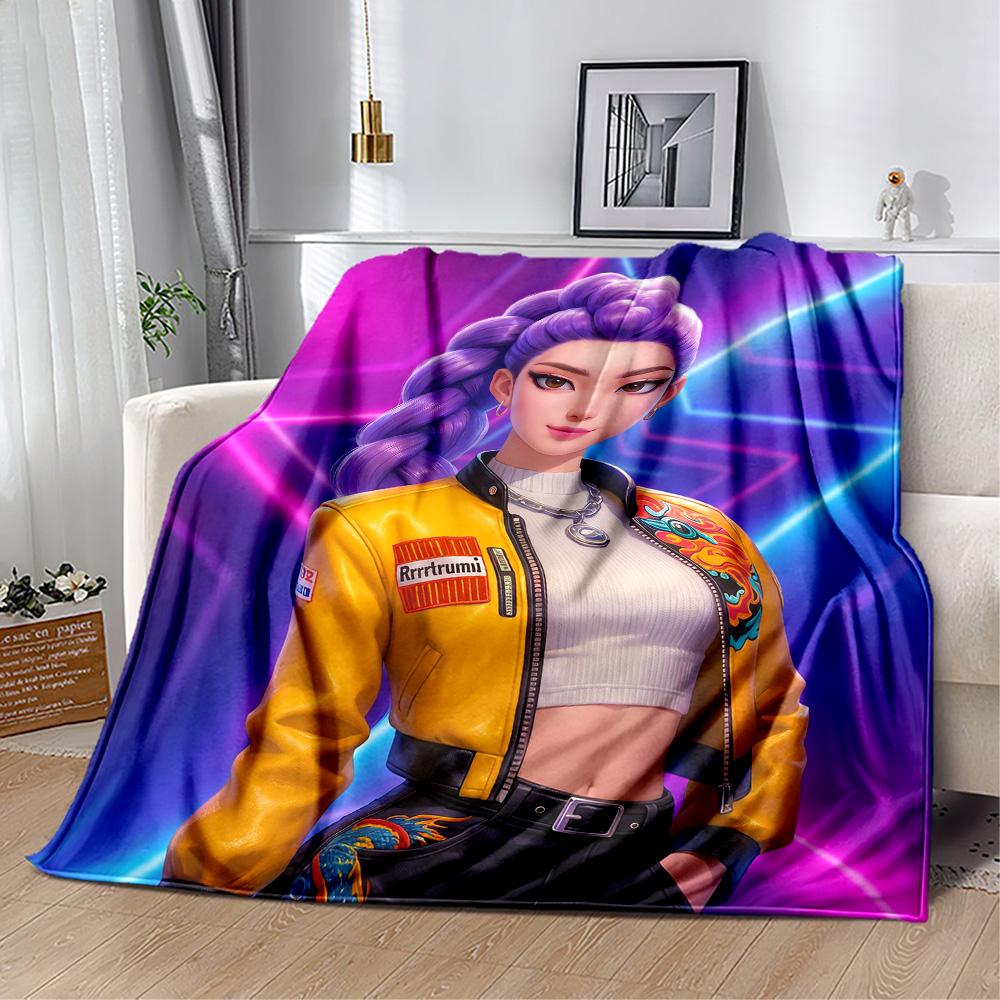 K-pop Demon Hunters Blanket Soft & Cozy Suitable for Sofa Office Chair Seaside for All Occasions Stylish Decor Best Holiday Gift for Friends Family